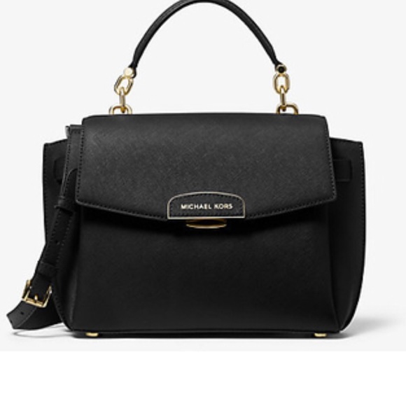 Medium Saffiano Leather Rochelle Medium Logo And Leather Satchel